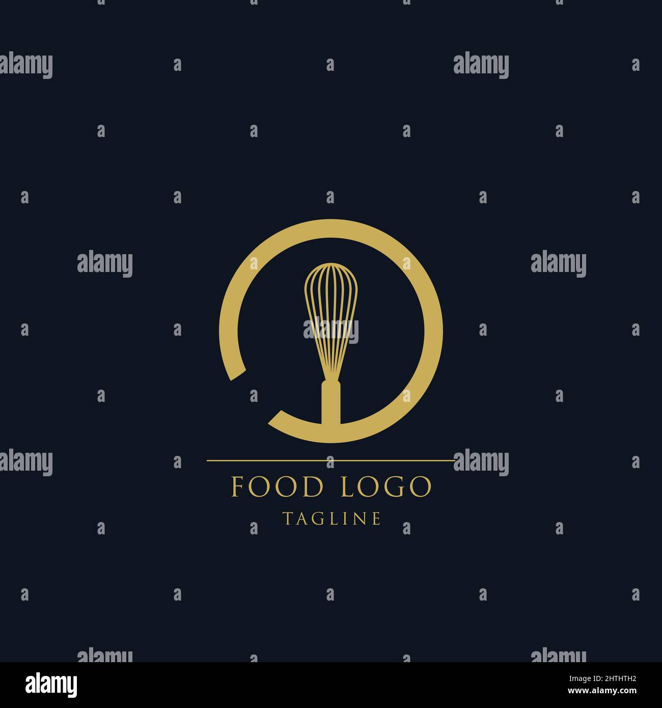 Symbol für das Food-Logo. Etikett für Lebensmittelunternehmen, Lebensmittelgeschäft Vektor Illustration Logo Stock Vektor