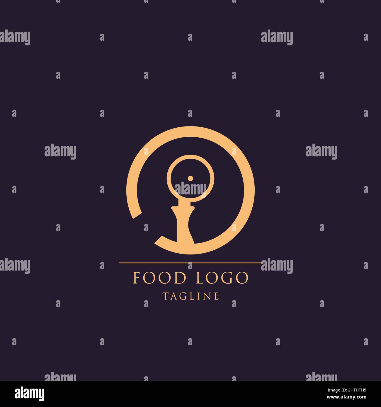 Symbol für das Food-Logo. Etikett für Lebensmittelunternehmen, Lebensmittelgeschäft Vektor Illustration Logo Stock Vektor