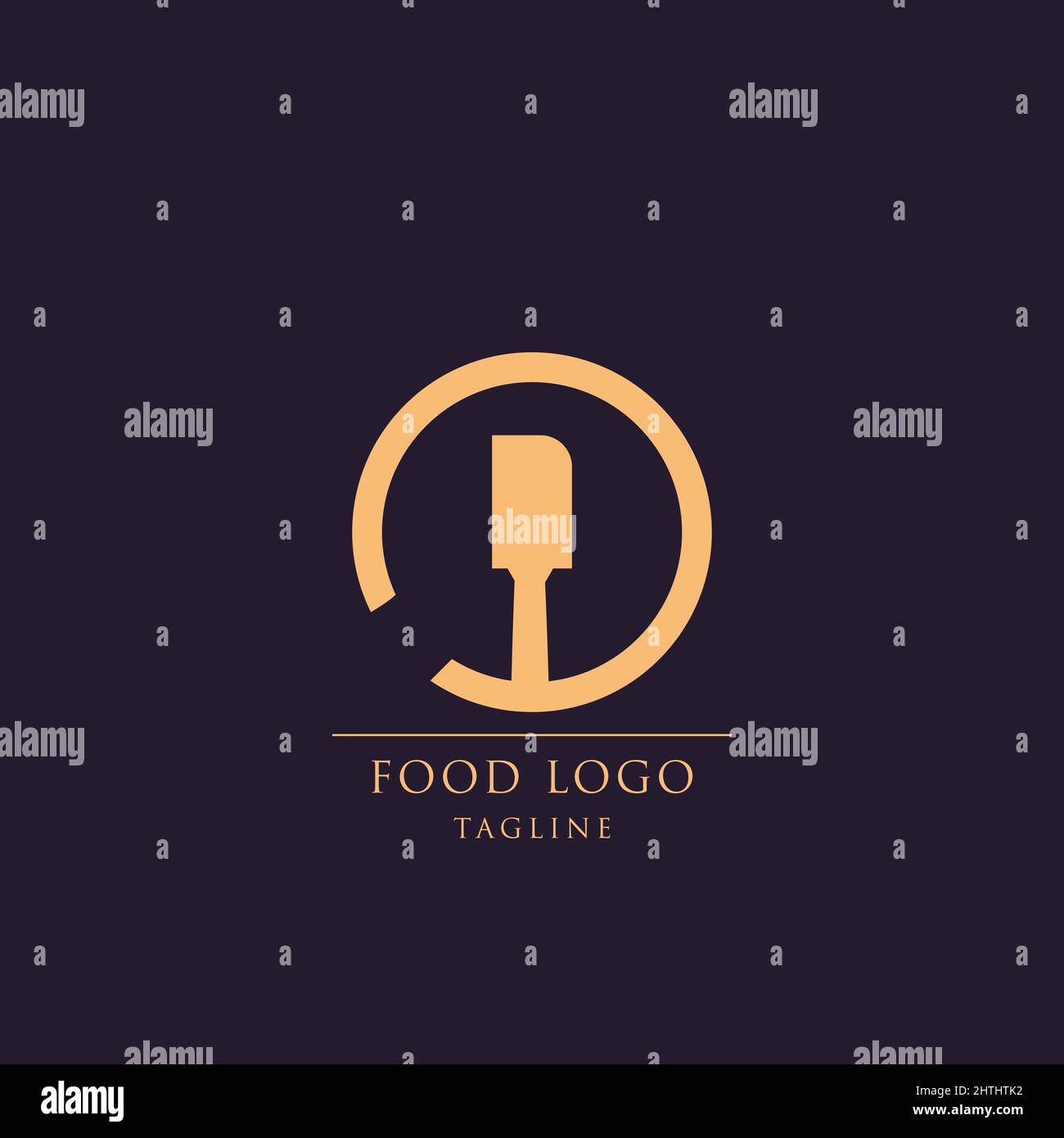 Symbol für das Food-Logo. Etikett für Lebensmittelunternehmen, Lebensmittelgeschäft Vektor Illustration Logo Stock Vektor