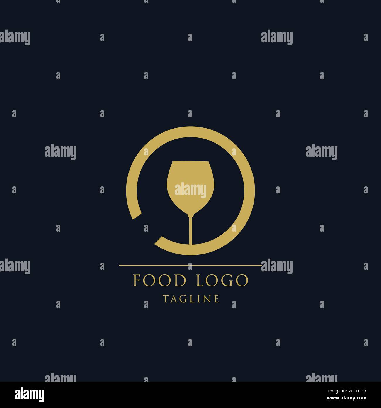 Symbol für das Food-Logo. Etikett für Lebensmittelunternehmen, Lebensmittelgeschäft Vektor Illustration Logo Stock Vektor