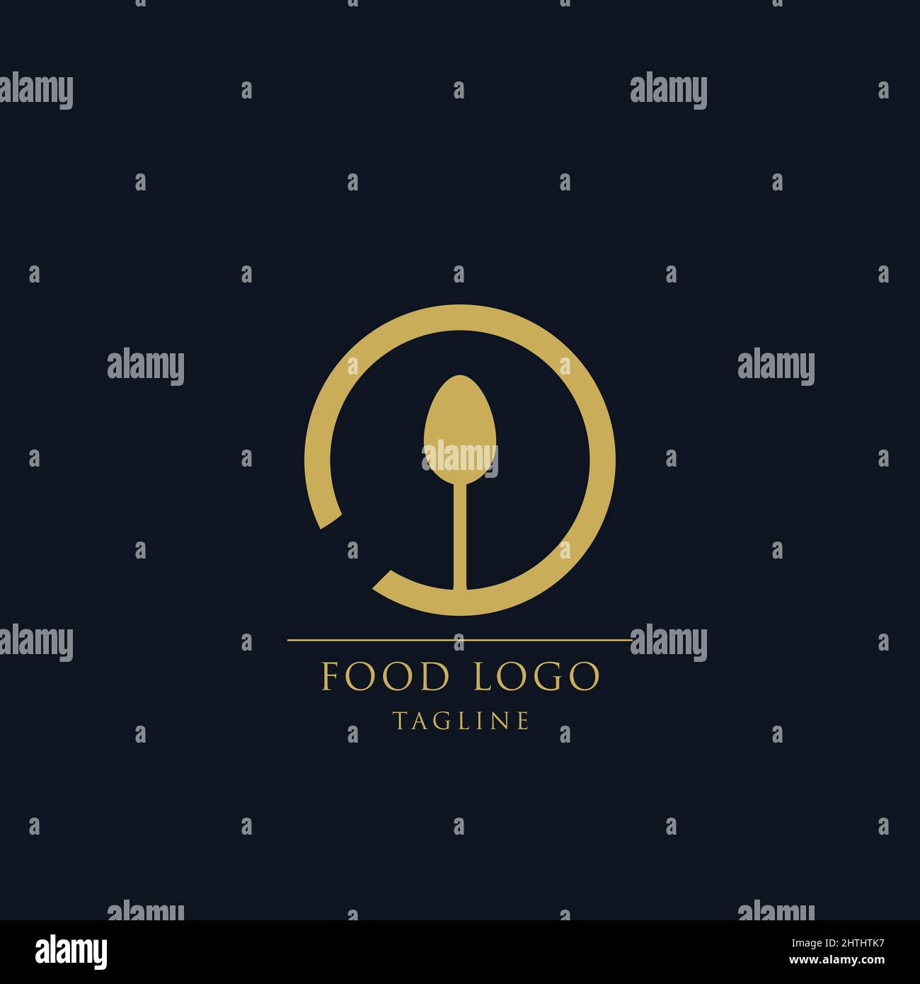 Symbol für das Food-Logo. Etikett für Lebensmittelunternehmen, Lebensmittelgeschäft Vektor Illustration Logo Stock Vektor