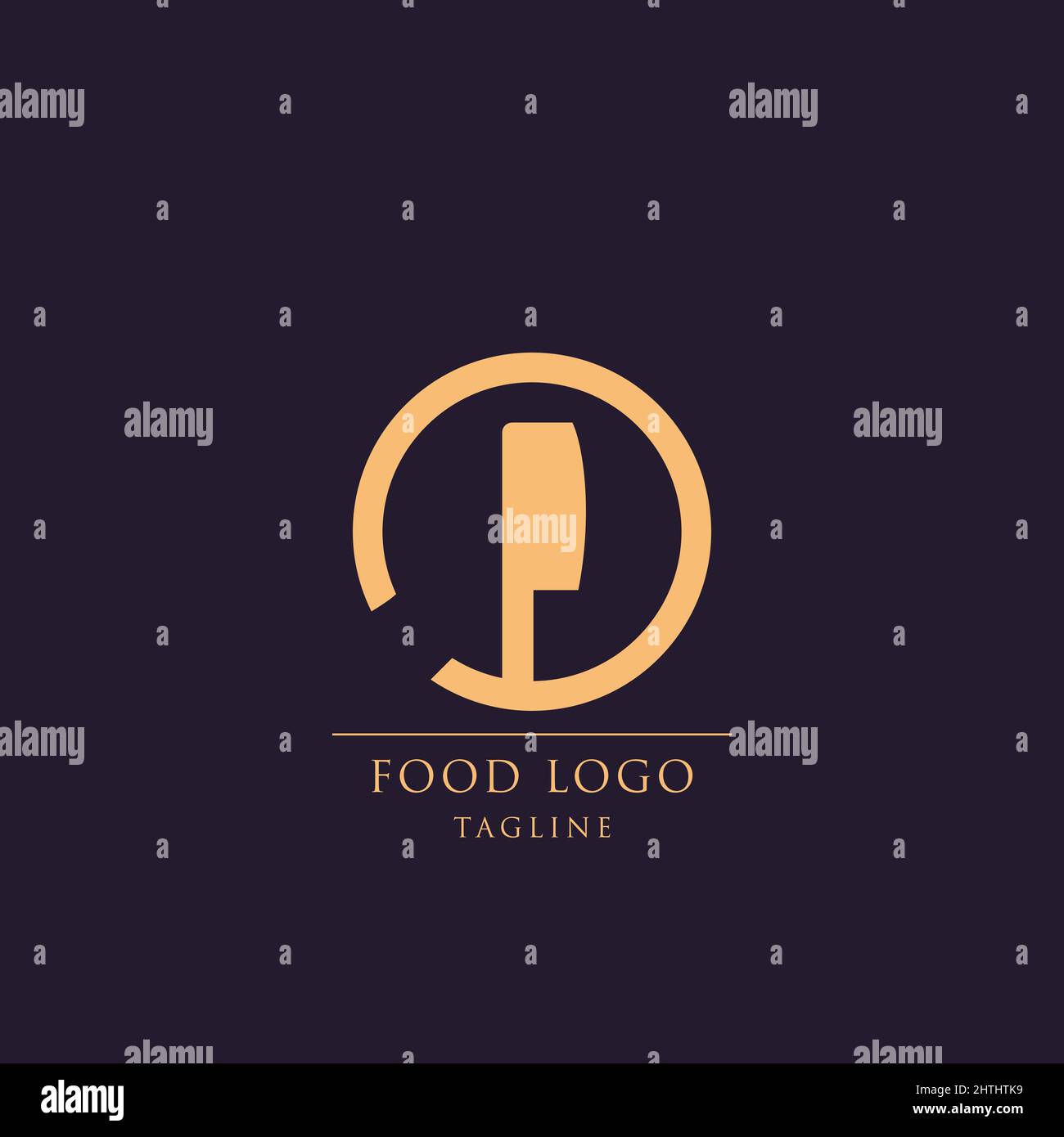 Symbol für das Food-Logo. Etikett für Lebensmittelunternehmen, Lebensmittelgeschäft Vektor Illustration Logo Stock Vektor