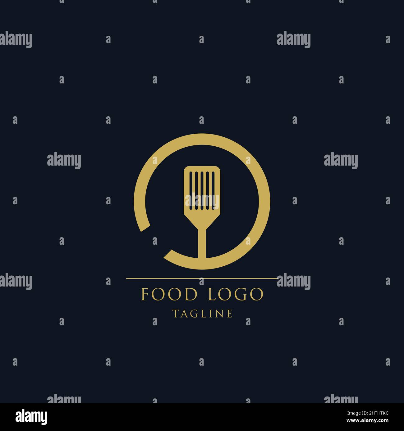 Symbol für das Food-Logo. Etikett für Lebensmittelunternehmen, Lebensmittelgeschäft Vektor Illustration Logo Stock Vektor