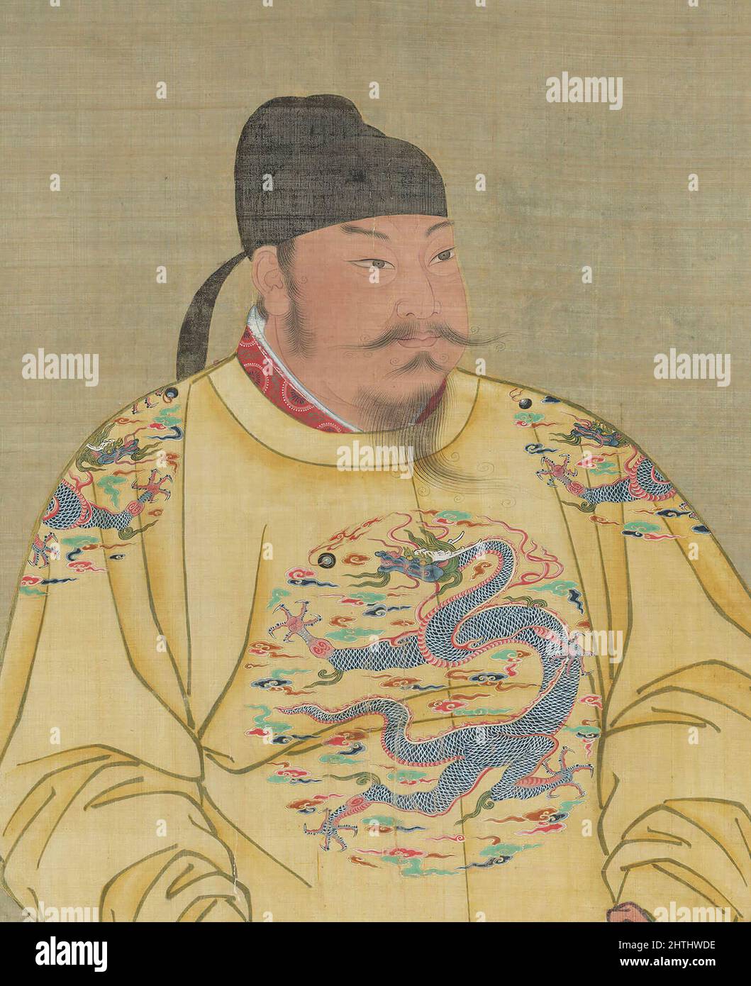 Porträt von Kaiser Taizong von Tang (598 – 649), dem zweiten Kaiser der Tang-Dynastie in China Stockfoto