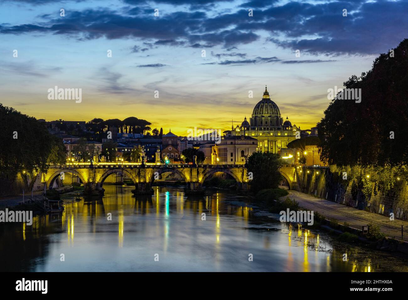 Sonnenuntergang in San Pietro, Roma Stockfoto