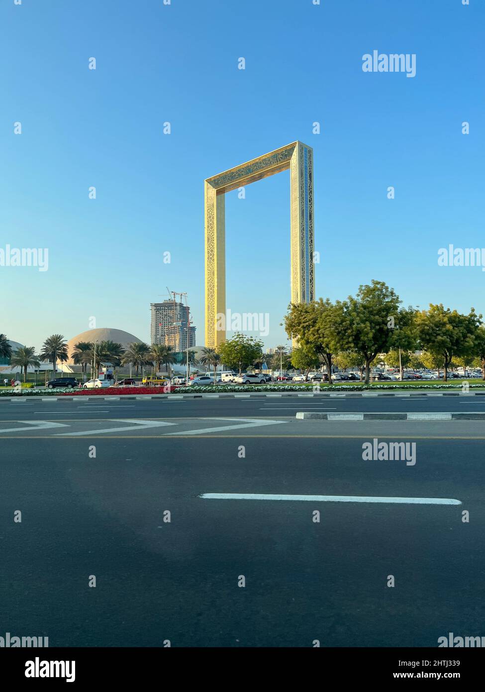 Dubai Frame Blick von außen Stockfoto