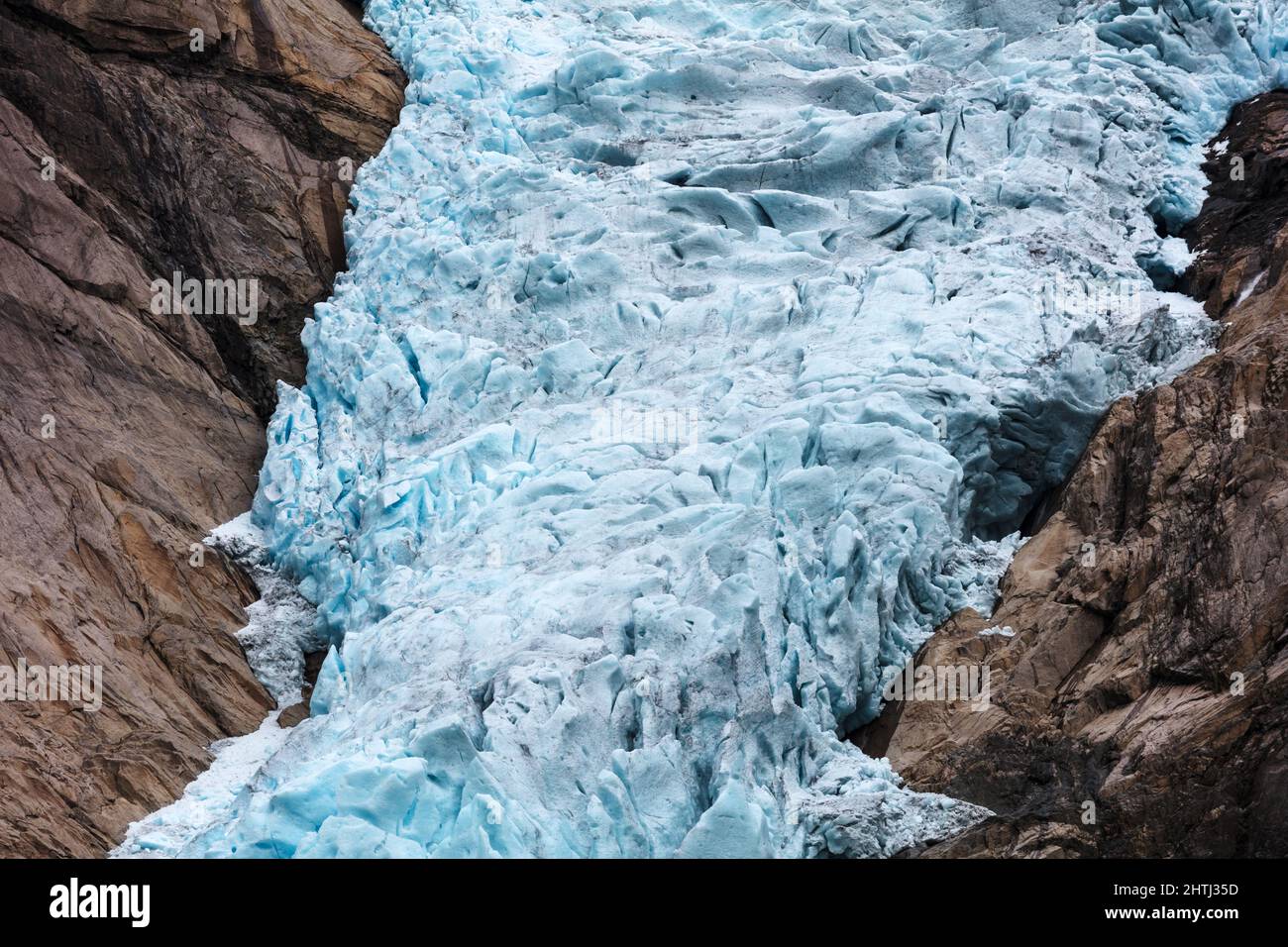 Gletscher Briksdalsbreen, Nahaufnahme, Olden, Norwegen Stockfoto