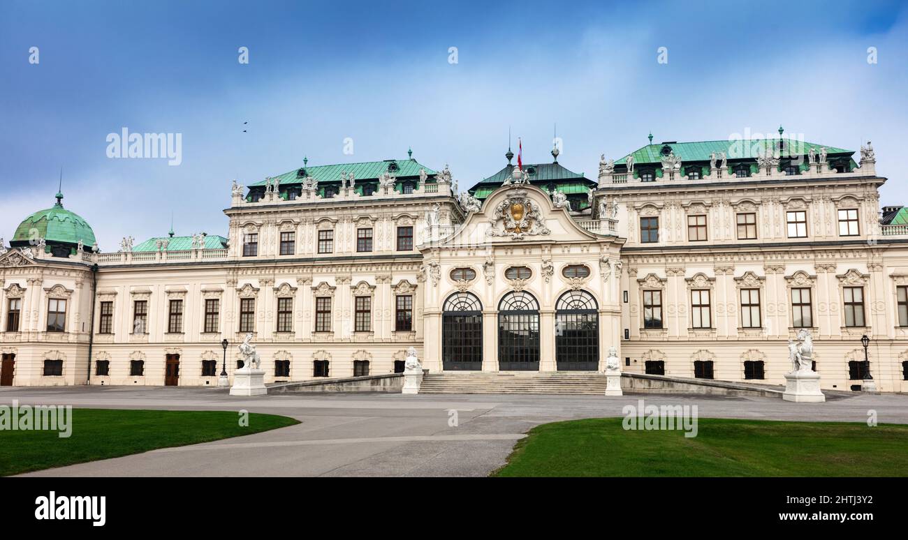 Eingang zum Palast auf der oberen Belvedere-Seite. Wien, Österreich Stockfoto