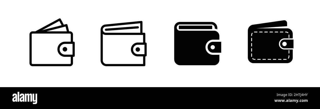 Geldbörse Icon Set, Design-Element im Zusammenhang mit Geldsparen Stock Vektor