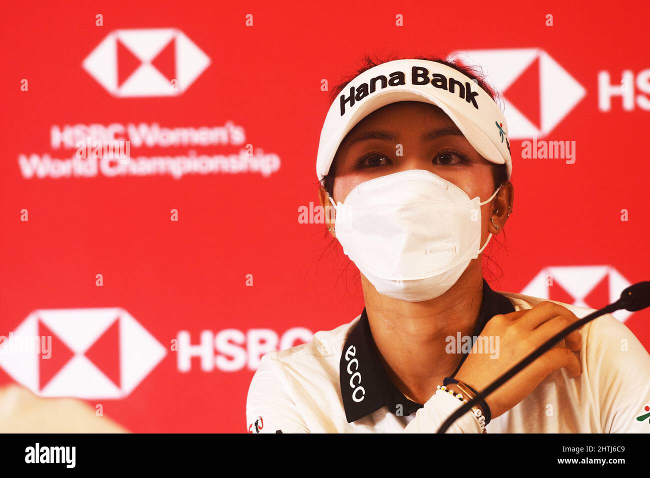 Singapur. 1. März 2022. Lydia Ko aus Neuseeland nimmt an der Pressekonferenz der HSBC Women's World Championship Teil, die am 1. März 2022 im Sentosa Golf Club in Singapur stattfand. Quelle: Then Chih Wey/Xinhua/Alamy Live News Stockfoto