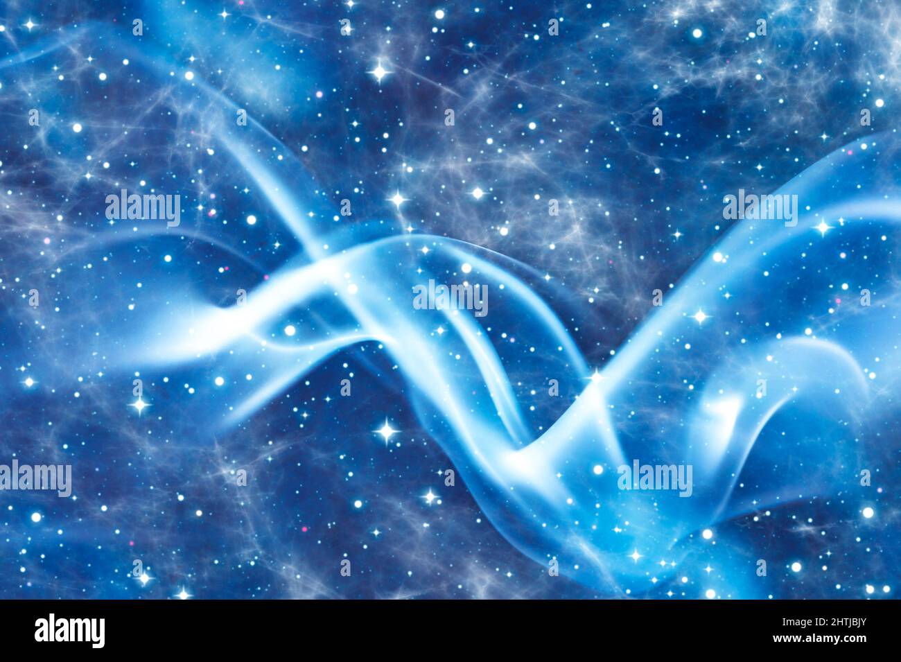 Blaue Wellen und Sterne abstrakter Hintergrund Stockfoto