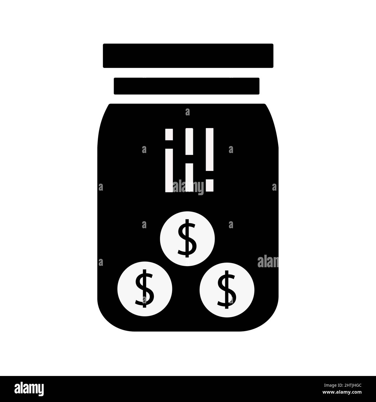 Symbol für die Geldjar-Zeile. Münzbox linear Stil Zeichen für mobile Konzept und Web-Design. Vektorsymbol für die Umrissdarstellung von Geldeinsparungen. Symbol, Logo-Illustration Stock Vektor