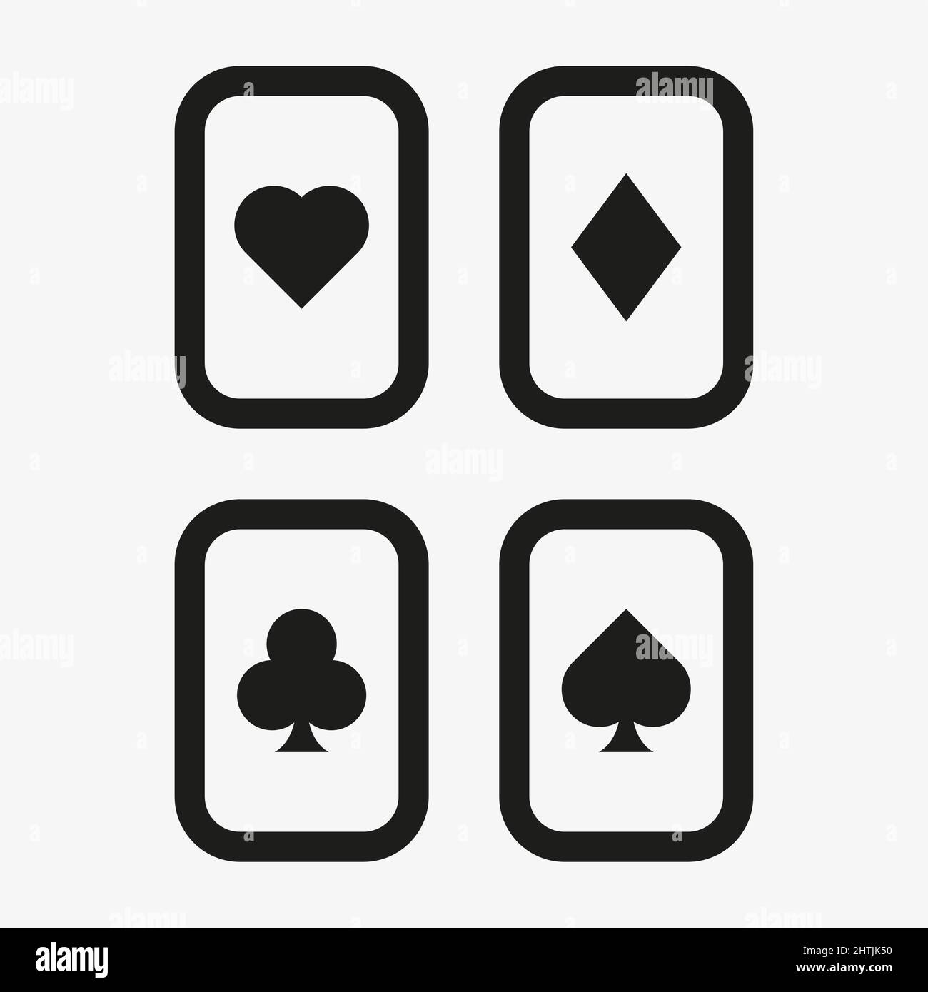 Vektorsymbol für Spielkarten auf weißem Hintergrund Stock Vektor