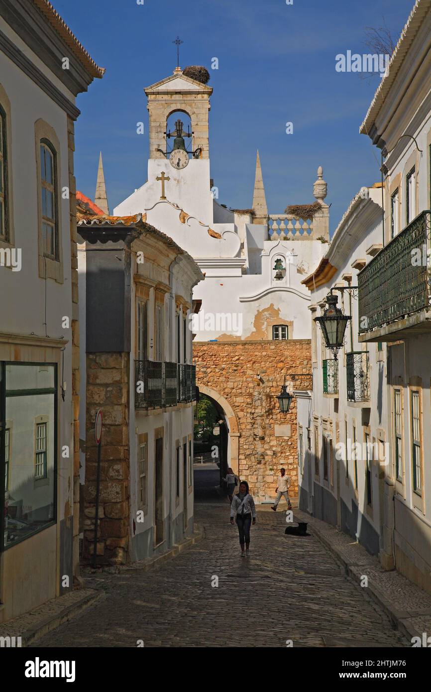 In der Altstadt von Faro, Algarve, Portugal Stockfoto