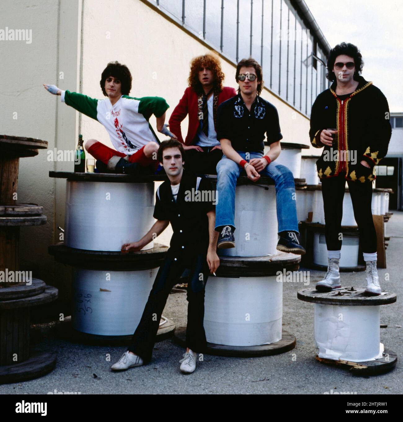 Heavy Metal Kids, britische Rockband, bei einem Promoshooting, Deutschland 1978. Stockfoto