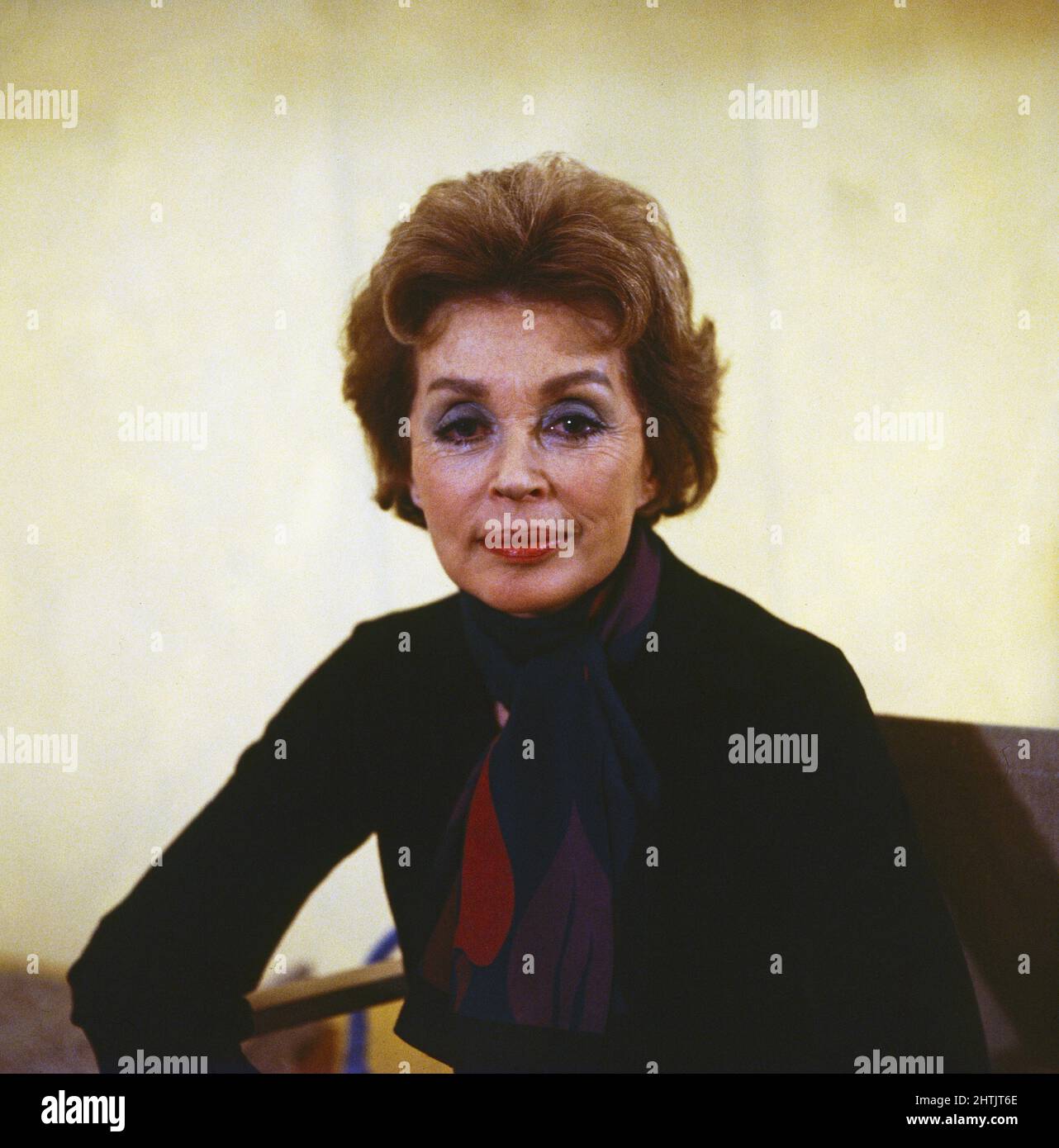 Lilli Palmer, deutsche Filmschauspielerin sowie britische und Schweizer Staatsbürgerin, Portrait um 1985. Lilli Palmer, deutsche Filmschauspielerin, ebenfalls britische und Schweizer Staatsbürgerin, Porträt um 1985. Stockfoto