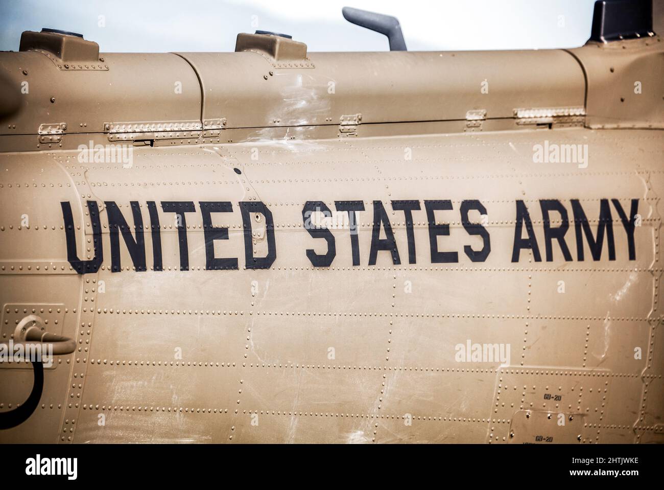 Text United States Army on Fighter Stockfoto
