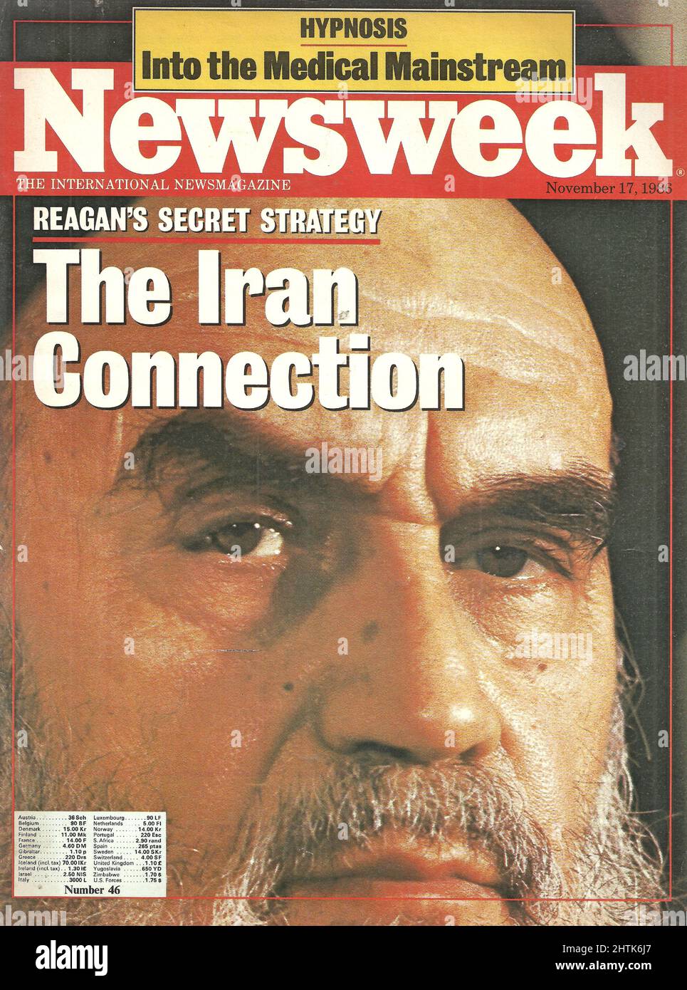 Newsweek Cover November 17 1986 Reagans geheime Strategie The Iran Connection Stockfoto
