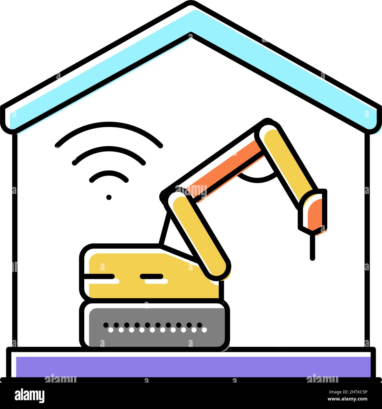 Abbildung des Symbols „Remote Demoltions Building Color“ Stock Vektor