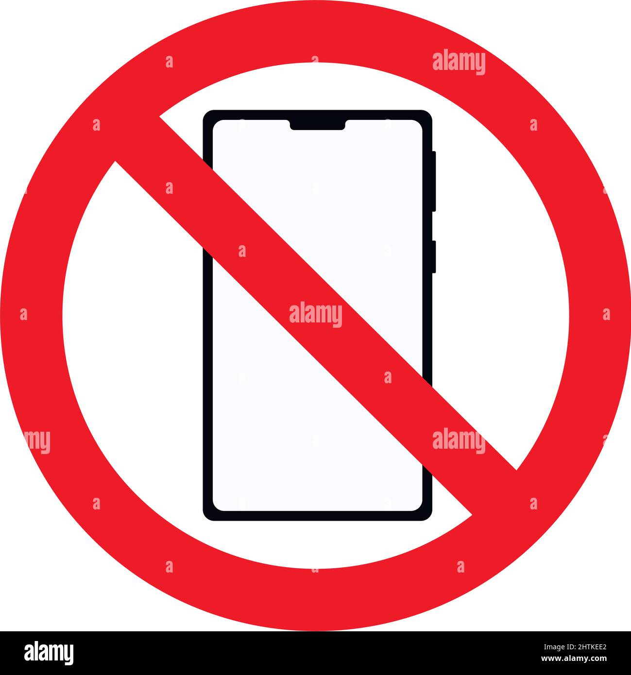 Zone frei von Smartphones, vermeiden digitale Demenz Icon-Konzept. Digitale Demenz, kostenloses Smartphone, verbotenes Telefon, Online-Kommunikation stoppen, Stock Vektor