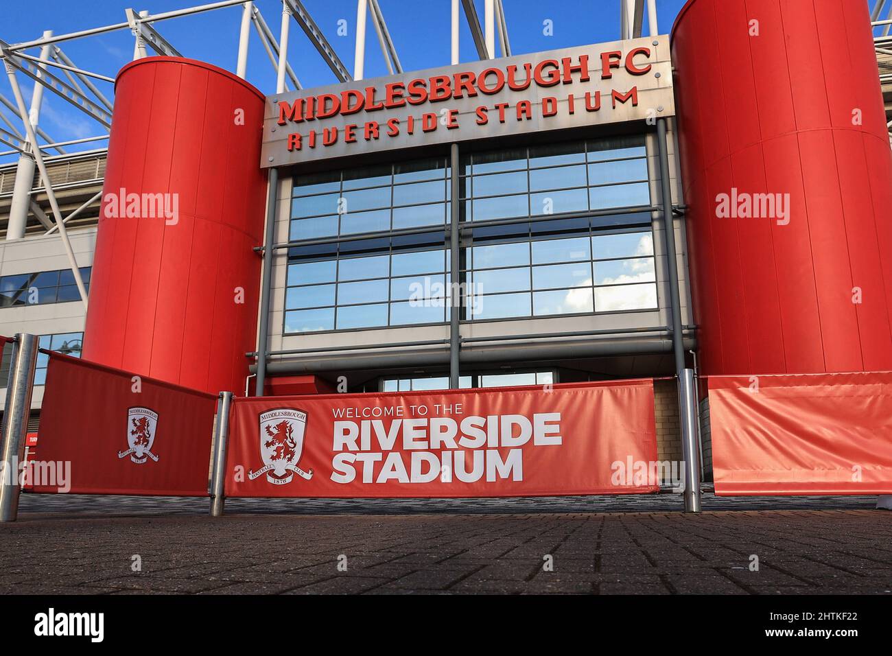 Ein allgemeiner Blick auf das Riverside Stadium vor diesem Abend Emirates FA Cup Fifth Round Fixture, Middlesbrough V Tottenham Hotspur Stockfoto