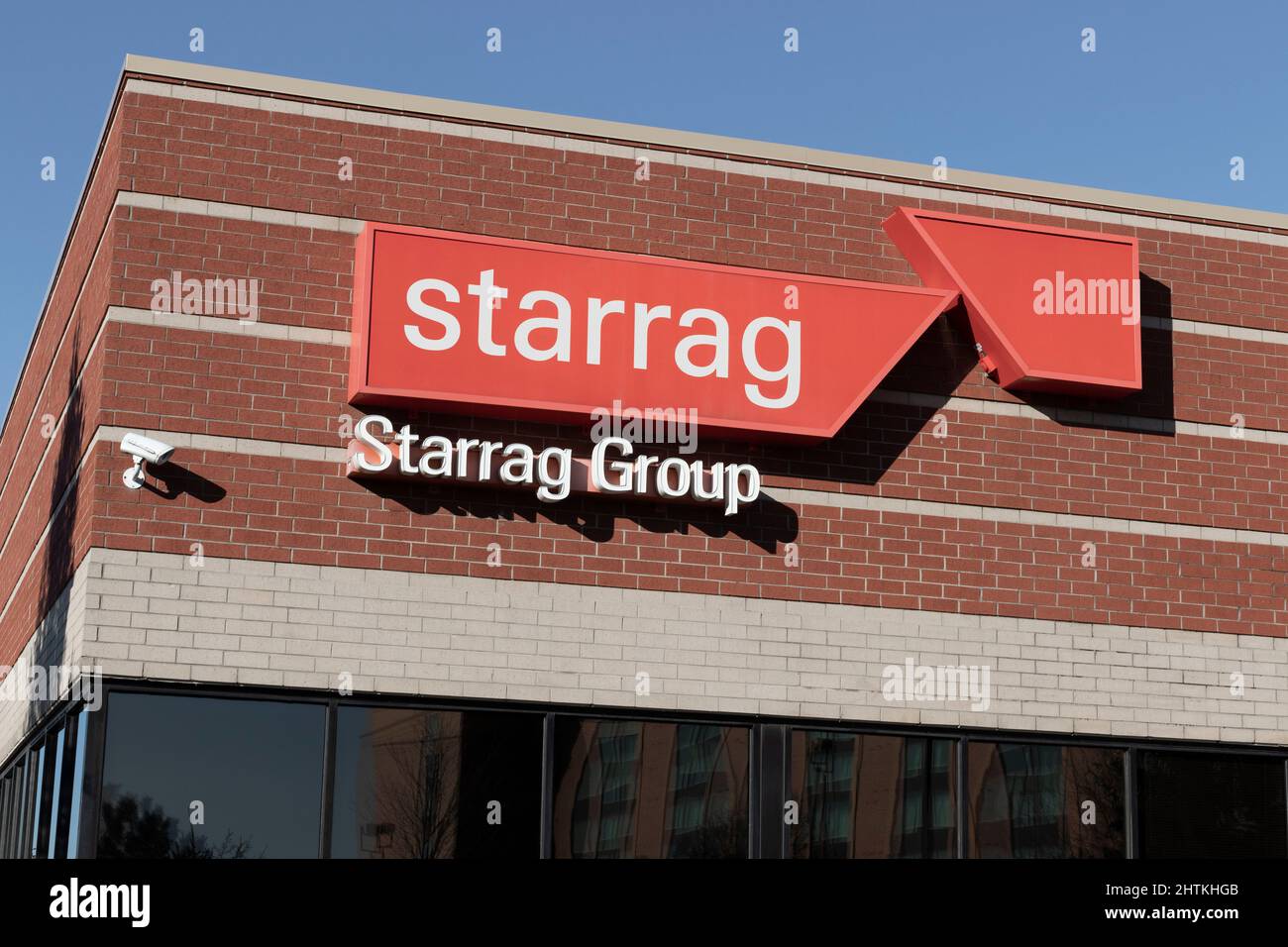 Hebron - ca. Februar 2022: Starrag USA Zentrale. Die Starrag Group stellt hochpräzise Werkzeugmaschinen zum Fräsen, Drehen, Bohren und Schleifen her Stockfoto