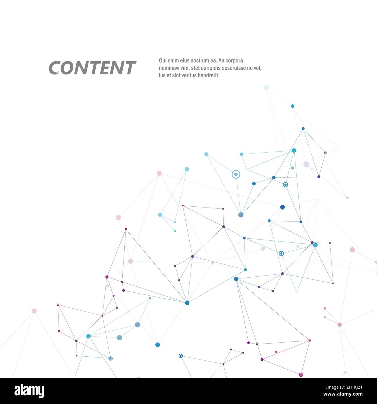 Linien, die kreative Gitterpunkte auf der Oberfläche verbinden. Abstrakter Deckbundhintergrund Stock Vektor