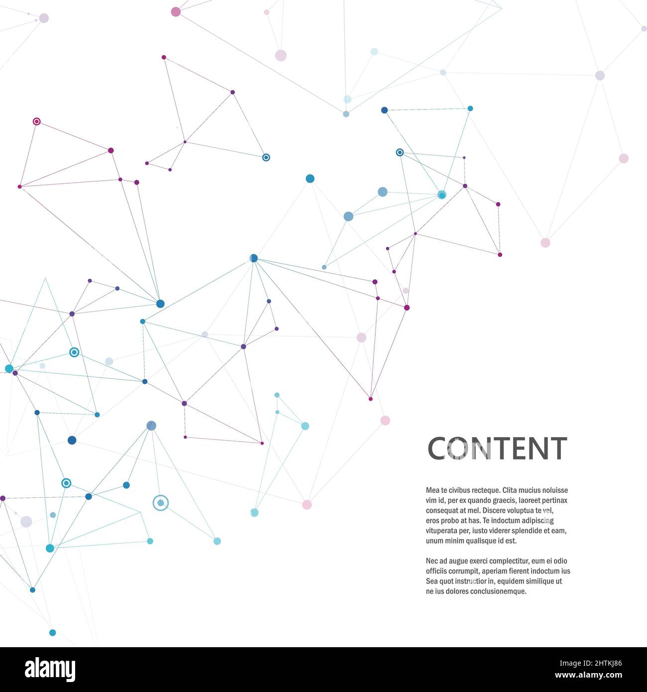 Linien, die kreative Gitterpunkte auf der Oberfläche verbinden. Abstrakter Deckbundhintergrund Stock Vektor