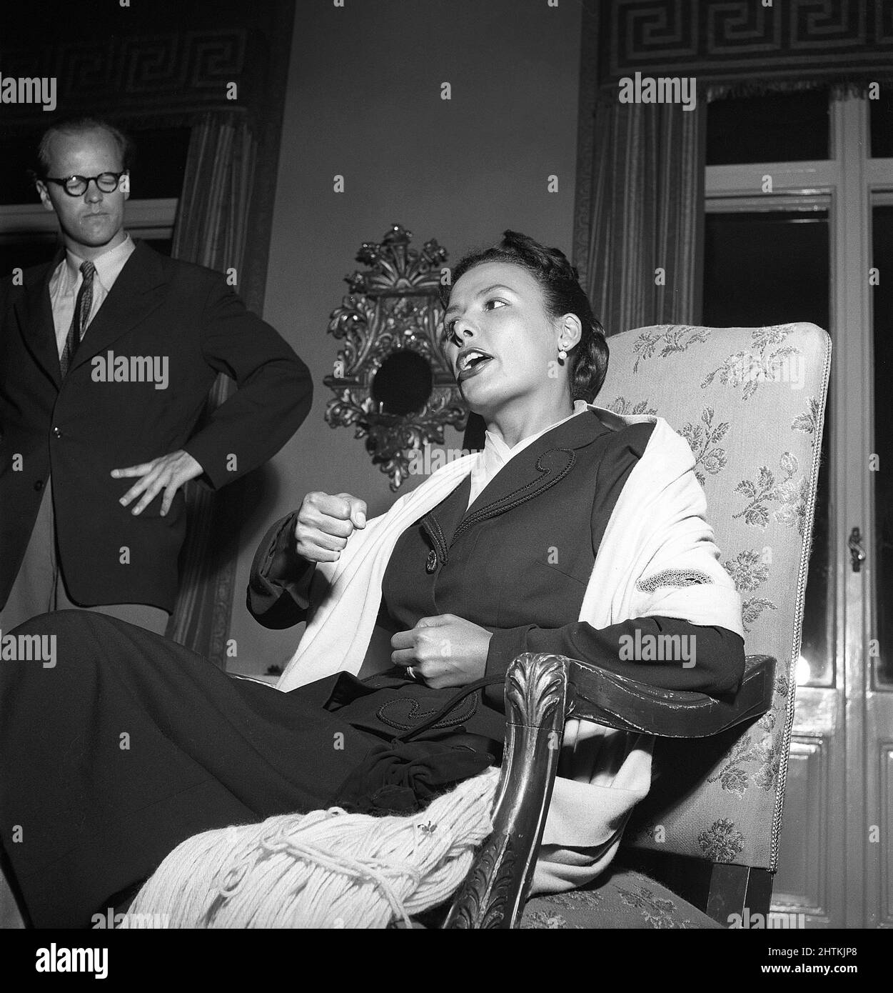 Lena Horne. Amerikanische Sängerin und Schauspielerin, 1917-2010. Bild bei einem Besuch in Schweden 1952. Kristoffersson Ref. BG92-8 Stockfoto