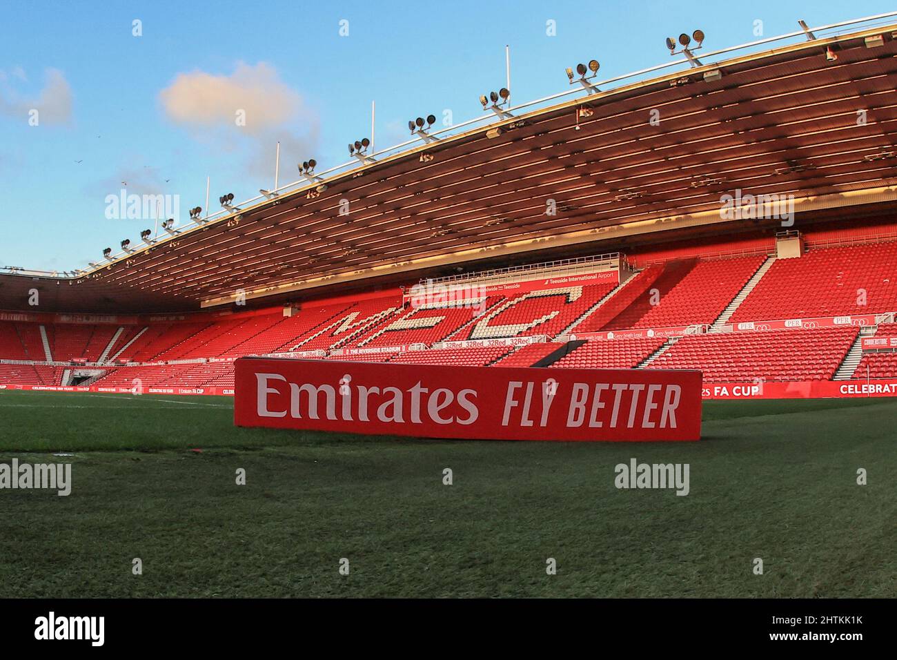 Middlesbrough, Großbritannien. 01. März 2022. Eine allgemeine Ansicht des Riverside Stadions vor diesen Abenden Emirates FA Cup Fifth Round Fixture, Middlesbrough V Tottenham Hotspur in Middlesbrough, Vereinigtes Königreich am 3/1/2022. (Foto von Mark Cosgrove/News Images/Sipa USA) Quelle: SIPA USA/Alamy Live News Stockfoto