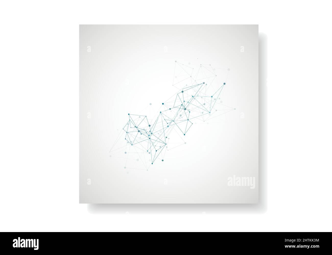 Linien, die kreative Gitterpunkte auf der Oberfläche verbinden. Abstrakter Deckbundhintergrund Stock Vektor