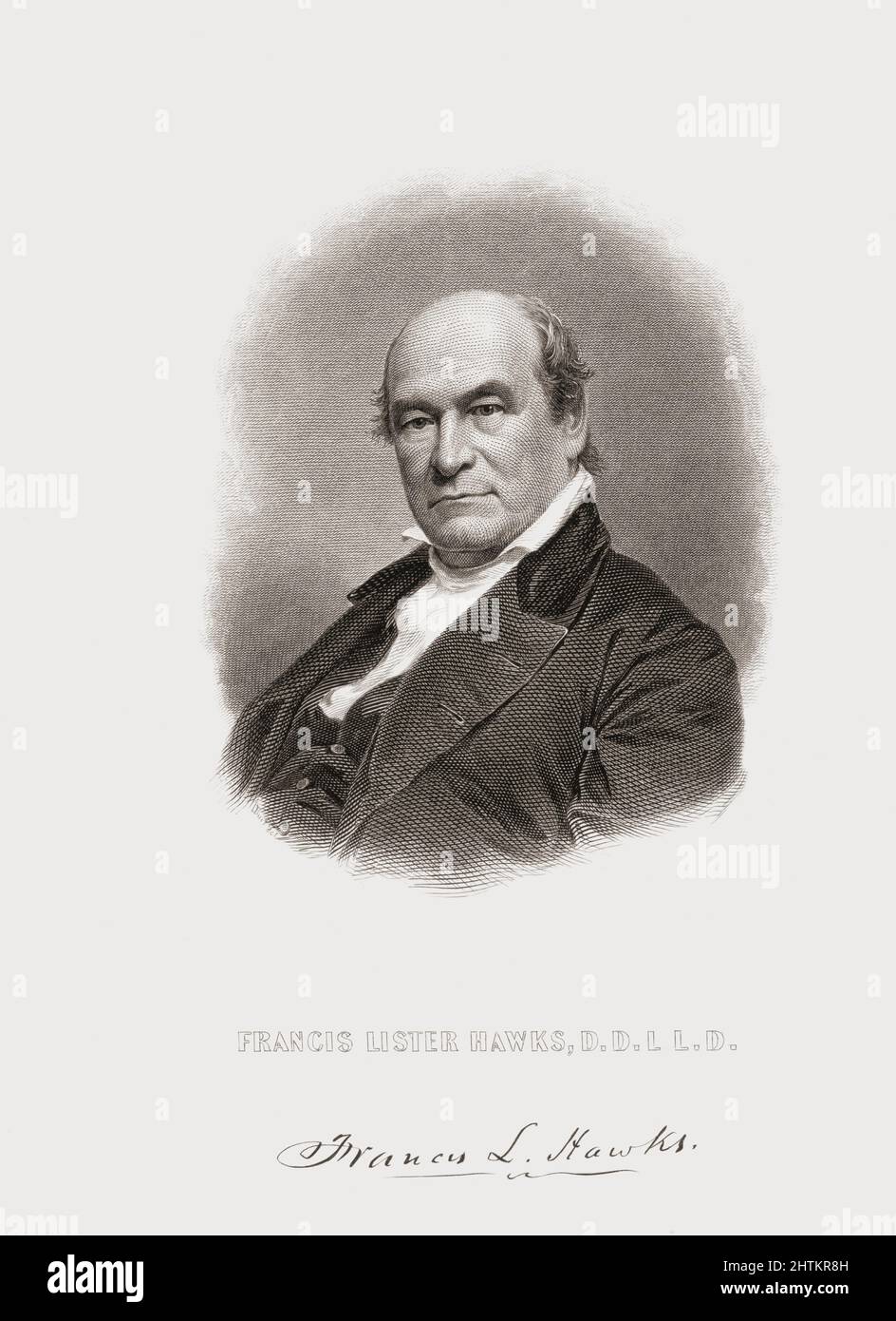 Francis Lister Hawks, 1798 – 1866. Amerikanischer Autor, Historiker, Pädagoge und Priester der Episkopalkirche. Stockfoto