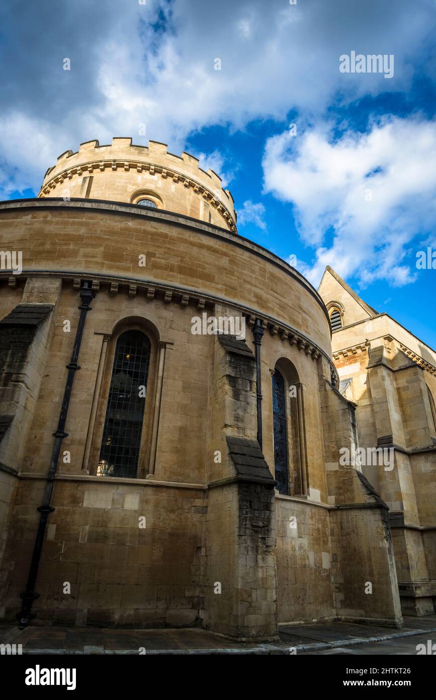 Temple Church, eine königliche eigentümliche Kirche in der City of London, erbaut von den Tempelrittern im 12.. Jahrhundert, London, England, Großbritannien Stockfoto