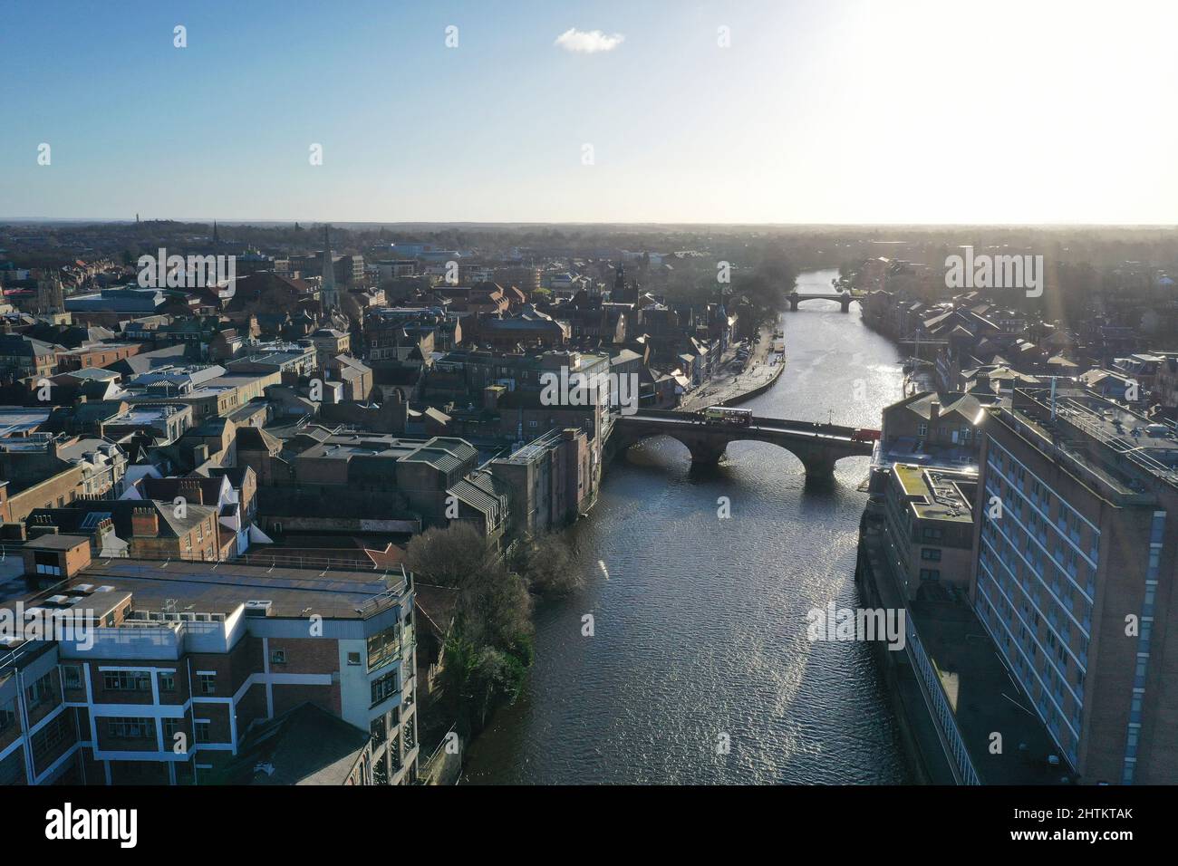 Luftdrohnenansicht von York City Stockfoto