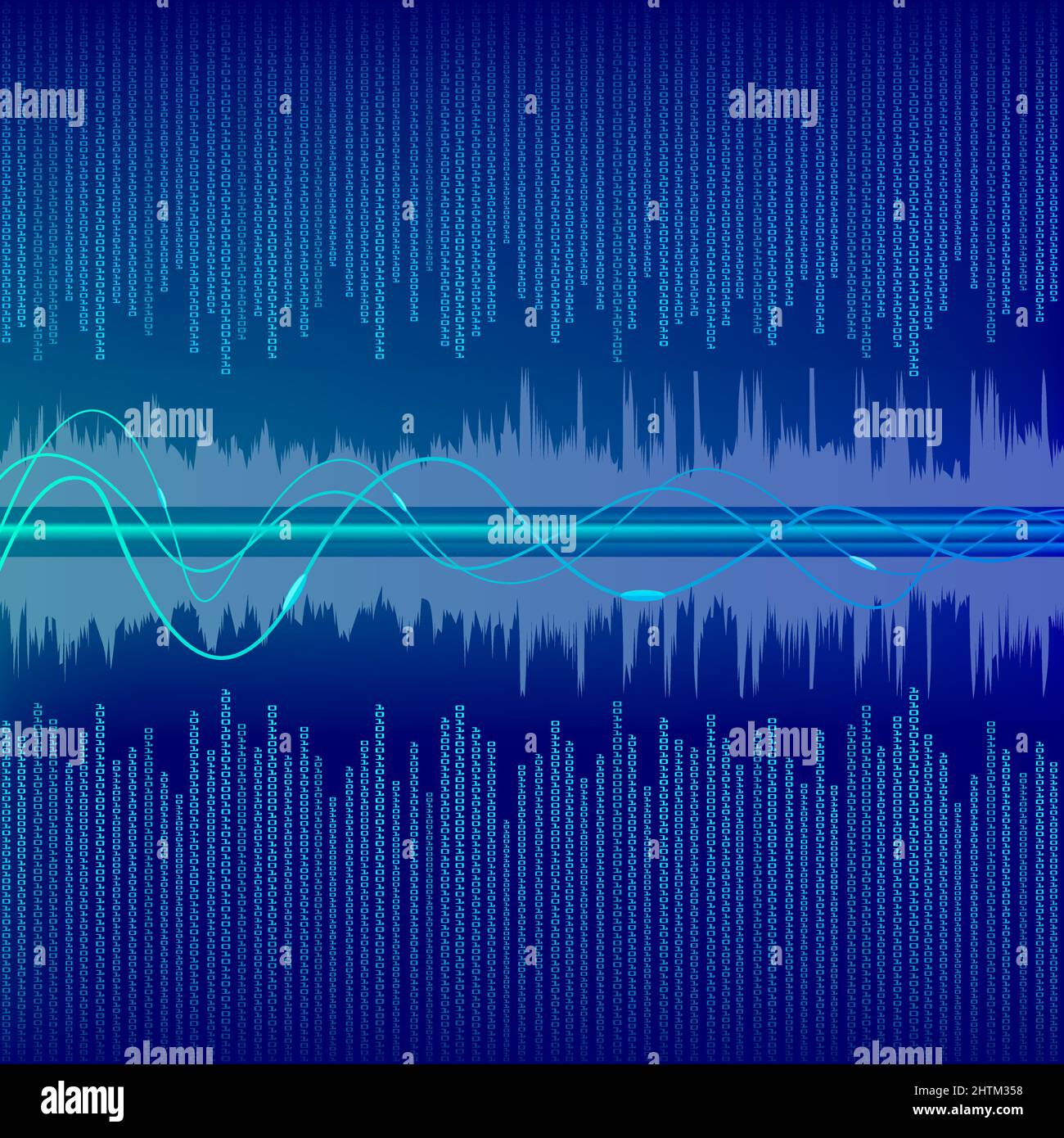 Binäre Welle Sound Vektor Illustration Hintergrund. Stock Vektor