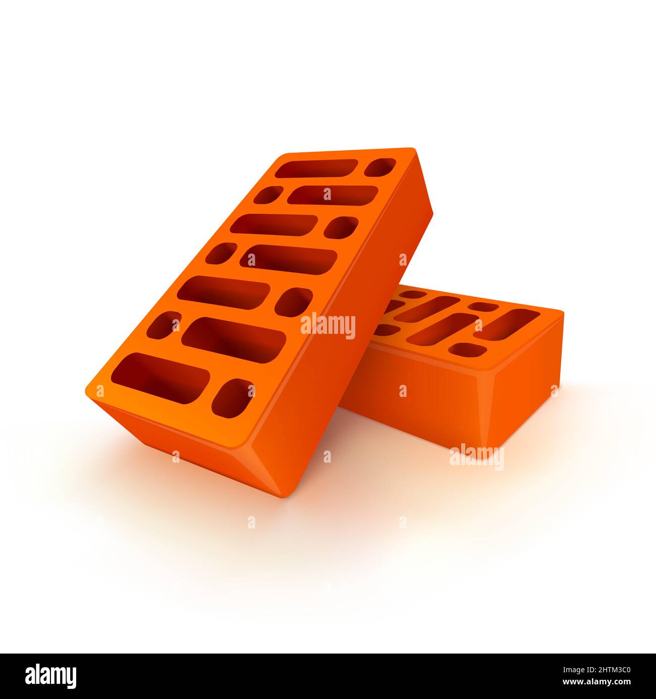 Bricks Vektorgrafik auf weißem Hintergrund. Stock Vektor