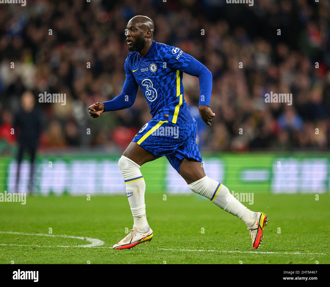 27. Februar 2022 - Chelsea gegen Liverpool - Carabao Cup - Finale - Wembley Stadium Romelu Lukaku während des Carabao Cup Finales im Wembley Stadium. Bildnachweis : © Mark Pain / Alamy Live News Stockfoto