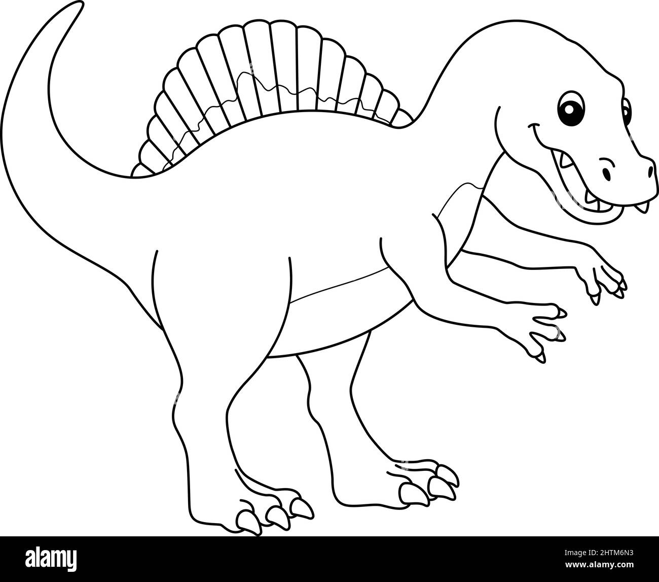 Spinosaurus Coloring isolierte Seite für Kinder Stock Vektor