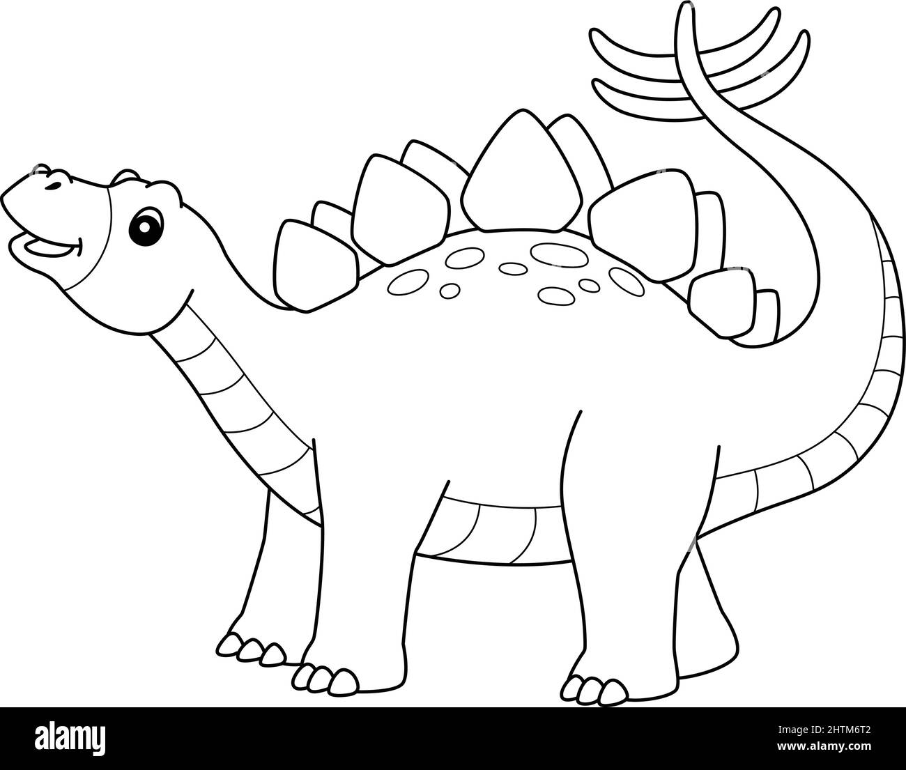 Stegosaurus Coloring isolierte Seite für Kinder Stock Vektor