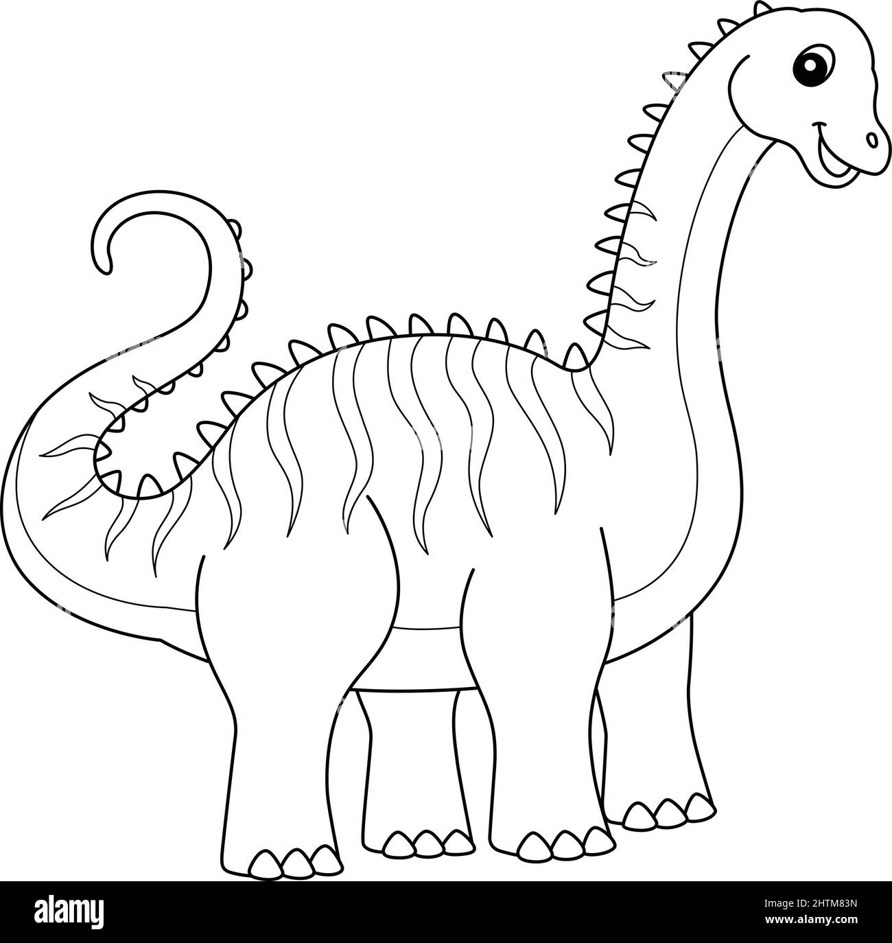 Diplodocus Coloring isolierte Seite für Kinder Stock Vektor