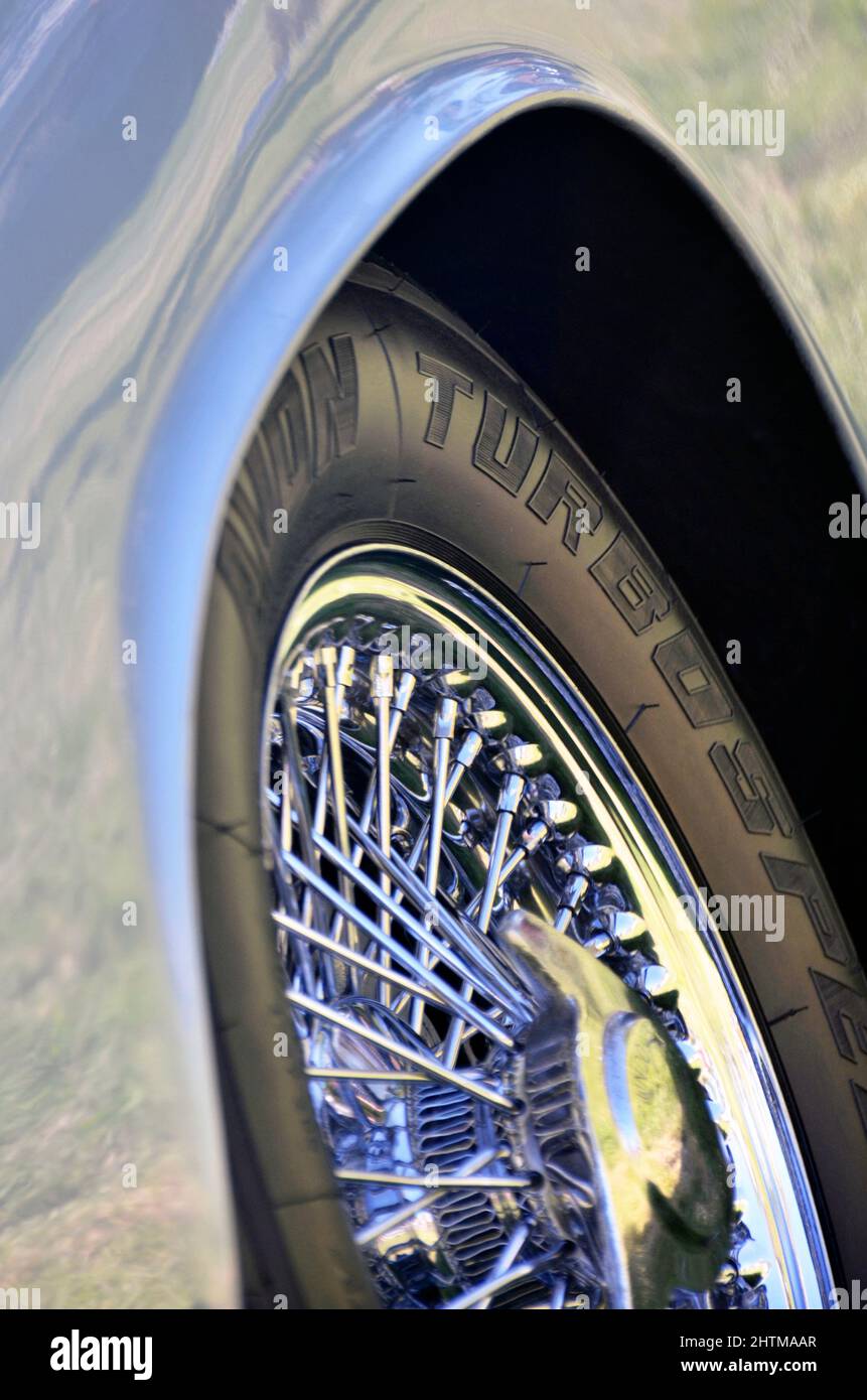 Radlauf und Reifen für klassische Fahrzeuge Stockfoto