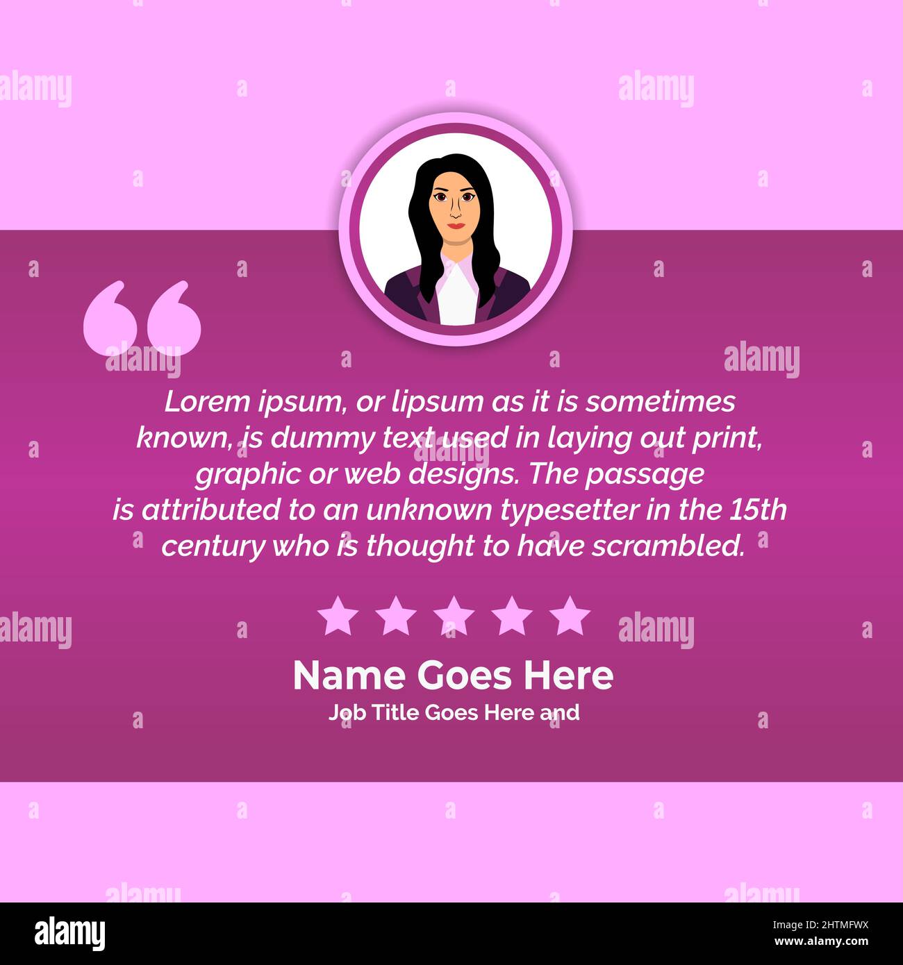 Creative Testimonial, Zitat, Infografik, Graphic Element Template, Testimonial Speech Bubble, Kundenfeedback, editierbare Vektorgrafik Stock Vektor