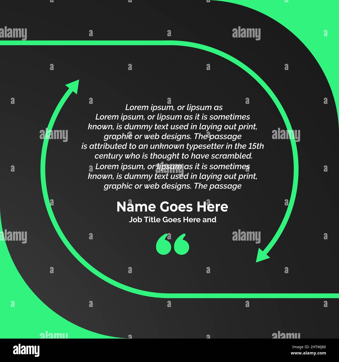 Creative Testimonial Banner, Zitat, Infografik Vorlage Editierbare Vektor-Illustration Stock Vektor