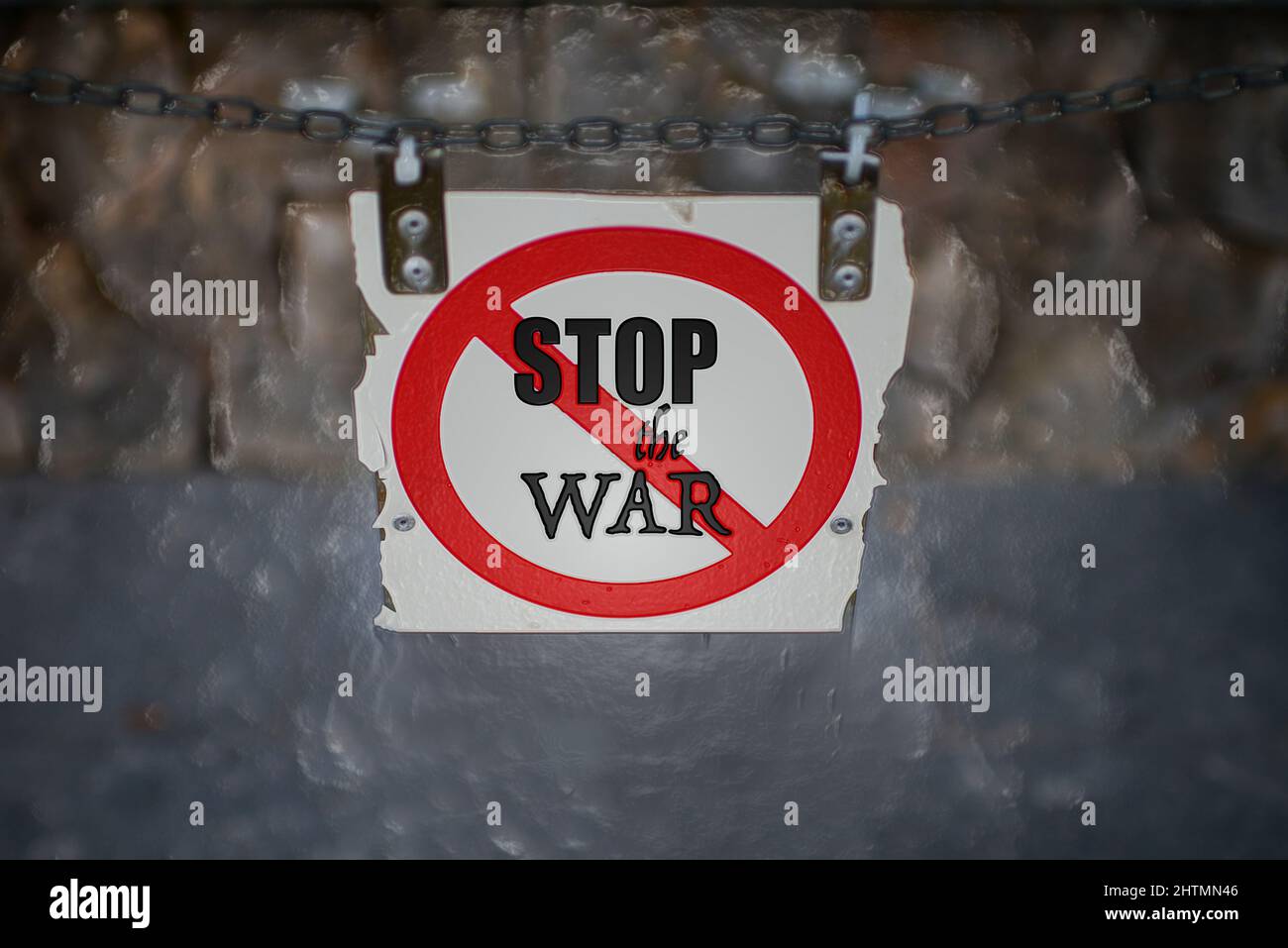Kreative und originelle Foto-Illustration „Stop the war“ Stockfoto
