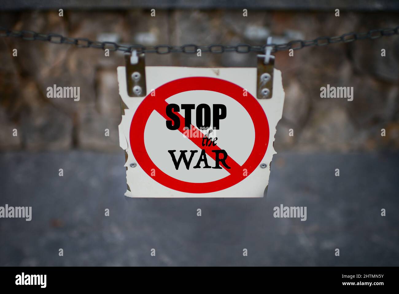 Kreative und originelle Foto-Illustration „Stop the war“ Stockfoto