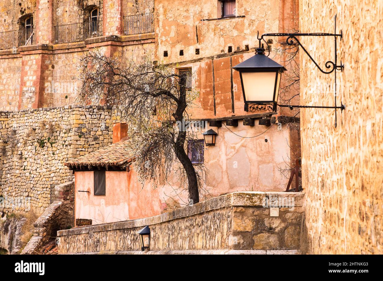 Straße von Albarracin. Provinz Teruel. Spanien. Europa Stockfoto