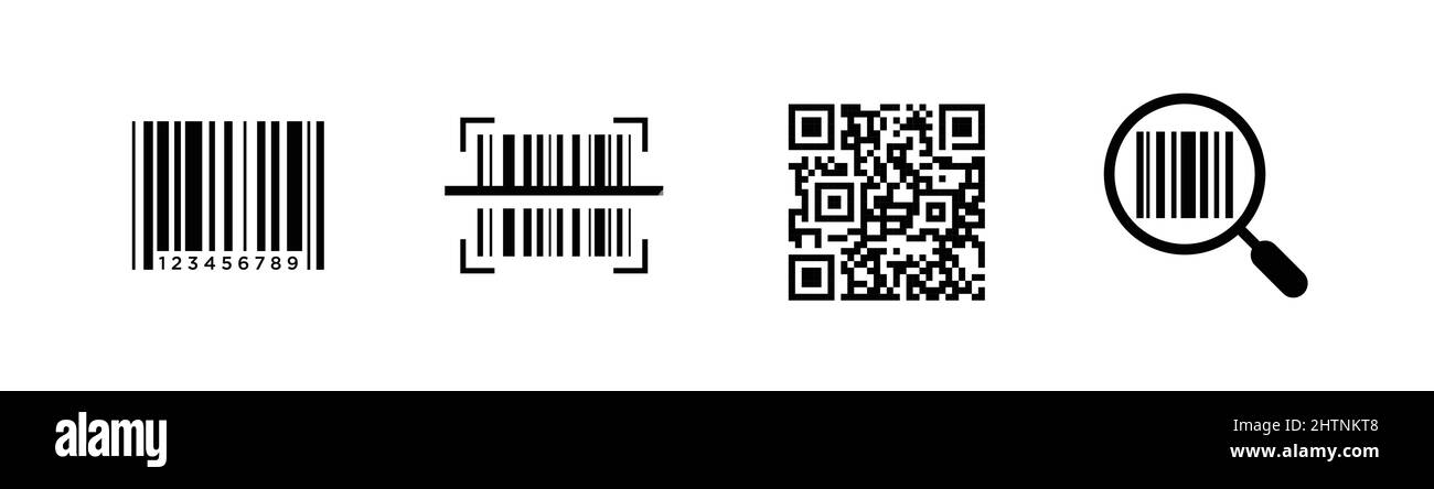 Barcode-Symbolsatz für Etikettenscan Stock Vektor