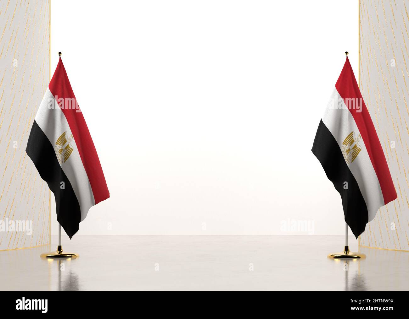 Grenze mit Ägypten Nationalflagge gemacht. Vorlagenelemente für Ihr Zertifikat und Diplom. Horizontale Ausrichtung. 3D Abbildung. Stockfoto