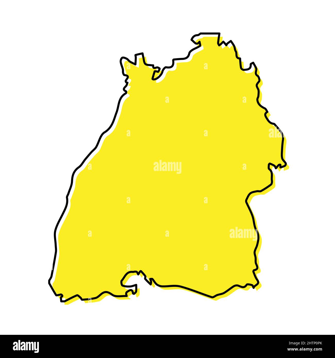 Einfache Übersichtskarte von Baden-Württemberg ist ein Land von Deutschland. Stilisiertes, minimalistisches Liniendesign Stock Vektor
