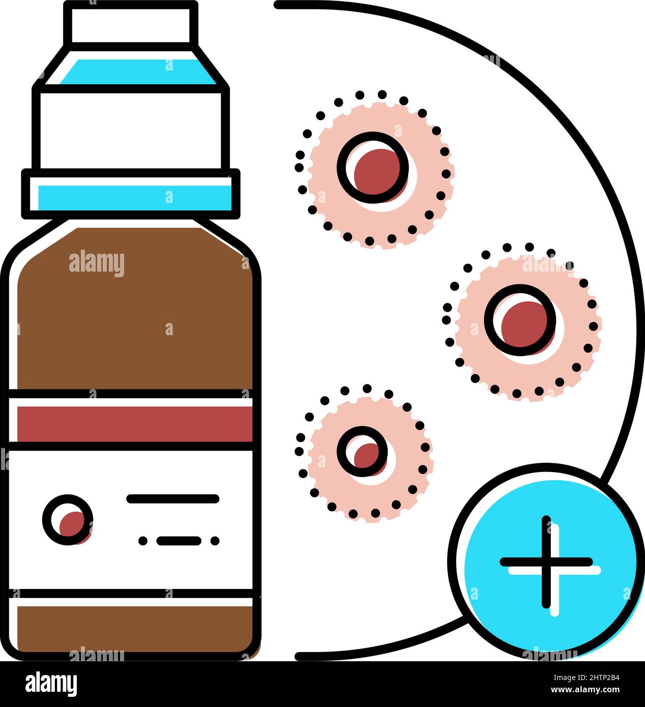 Abbildung des Symbols für die Farbbehandlung von Medikamenten-Infektionen Stock Vektor